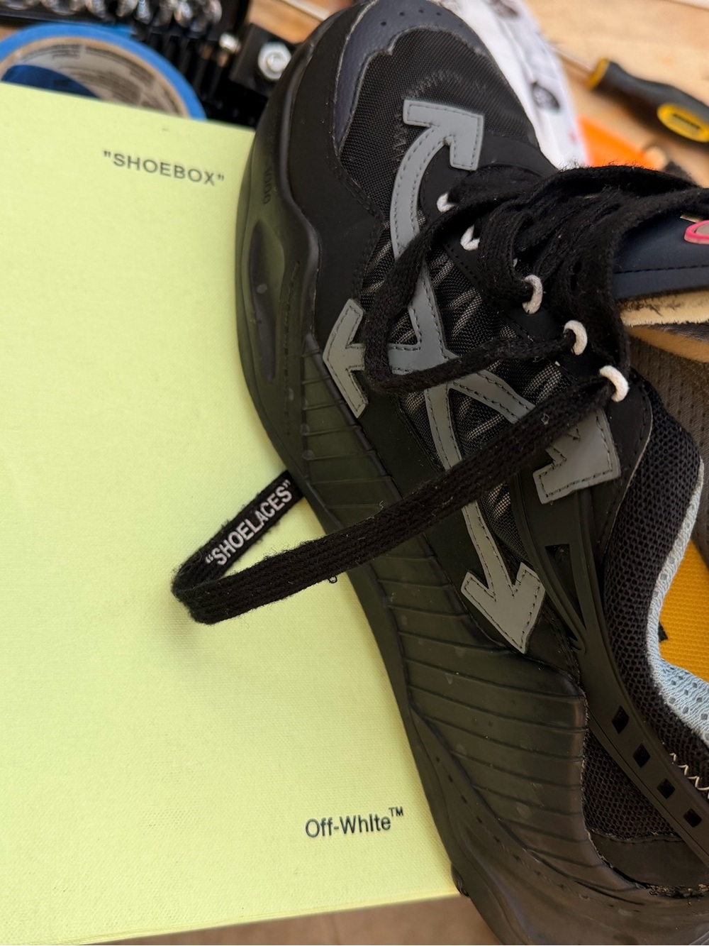 Off-White Men's Black and Purple Sneakers